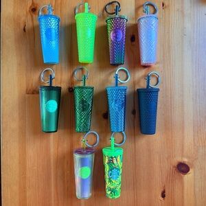 10 Starbucks miniature tumbler keychains bundle